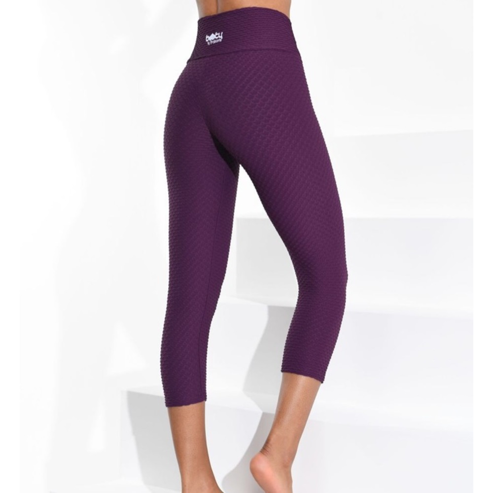 Croco Skin Cropped Leggings Acai